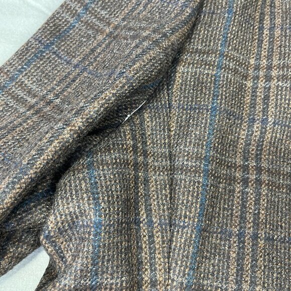 Lauren Ralph Lauren Blazer Mens 44R Brown Blue Plaid Wool Sport Coat Jacket - Picture 16 of 16